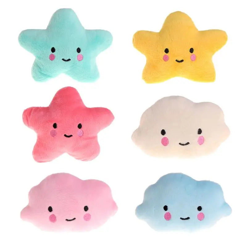 Peluche en forme de nuage et d'étoile, doux et sonore, à mâcher pour chien et chiot