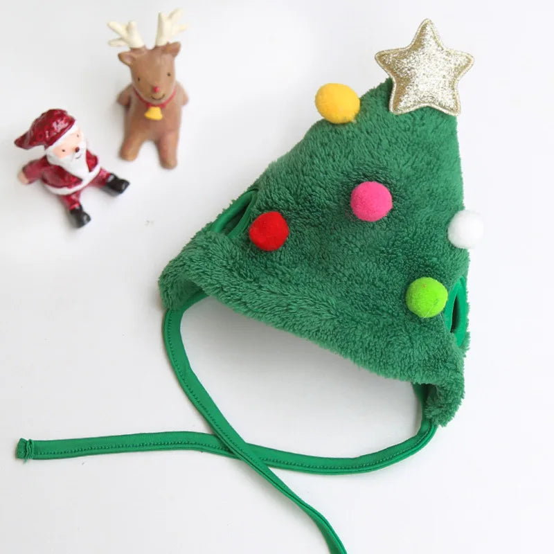 Chapeau de Noël amusant pour chien, bavoir de Père Noël pour animaux de compagnie