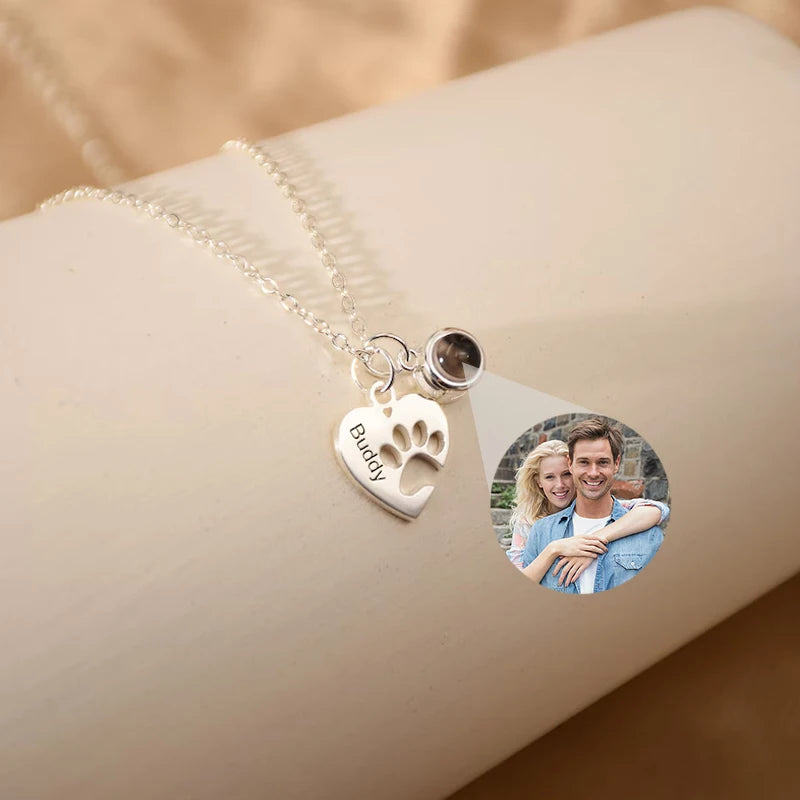 Collier photo personnalisé avec gravure et nom