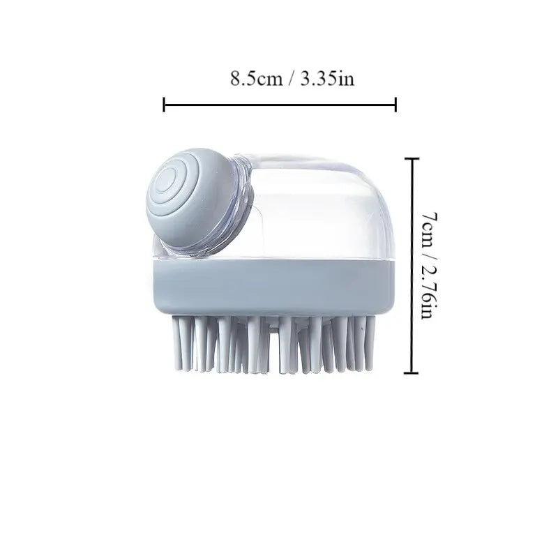 Brosse de bain pour animaux de compagnie (1 pièce) en silicone souple avec distributeur de shampoing et massage doux