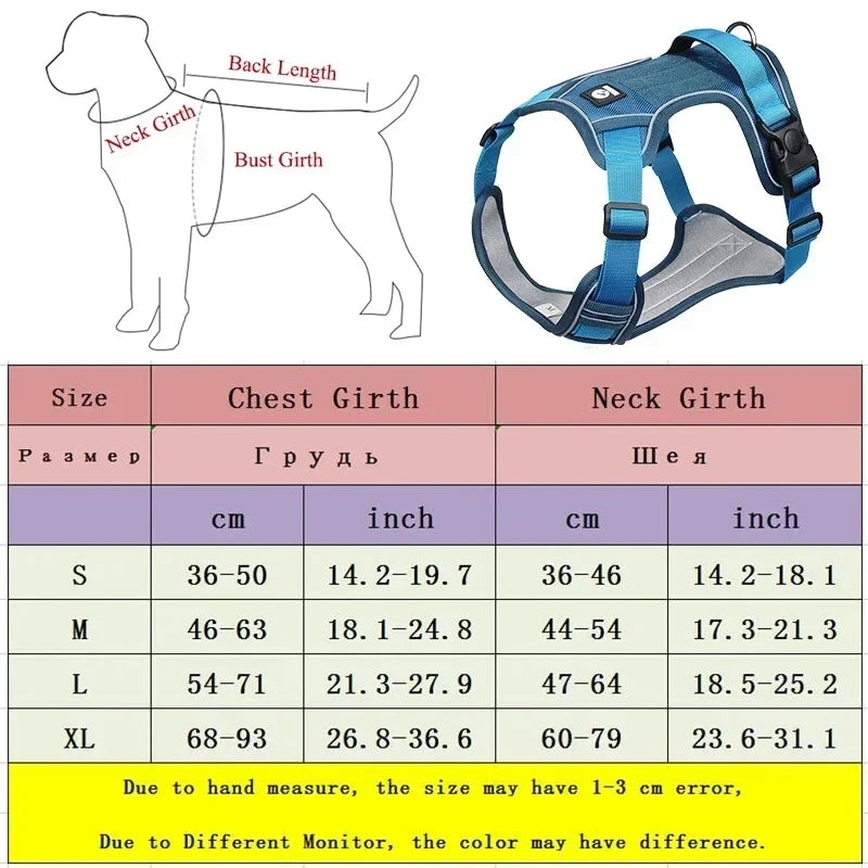 Harnais réfléchissant pour chien, taille moyenne à grande