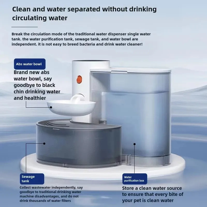 Fontaine à eau avec distributeur d'eau en mouvement, sans fil