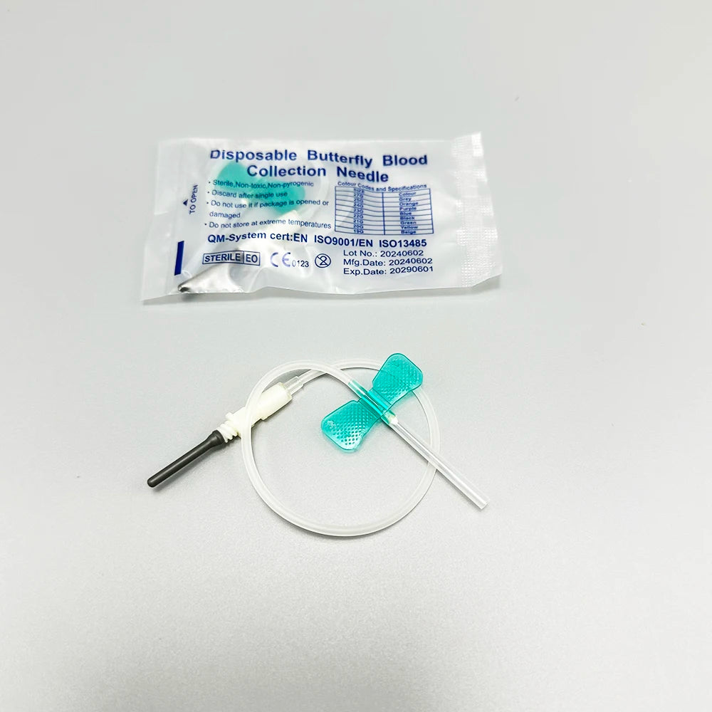 Lot de 50 aiguilles papillon à double ailettes jetables pour prélèvement sanguin chez les chats et les chiens