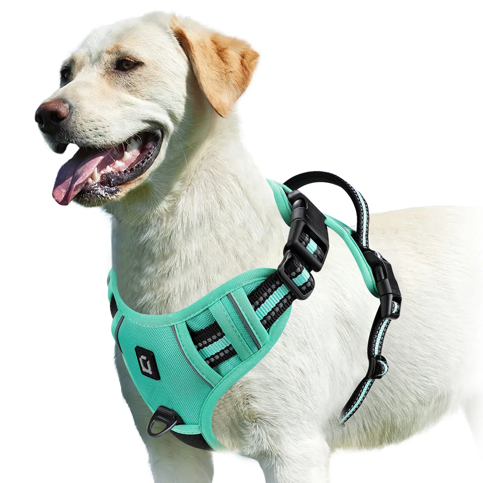 Harnais anti-traction pour chien, gilet rembourré doux et ajustable avec poignée de contrôle facile
