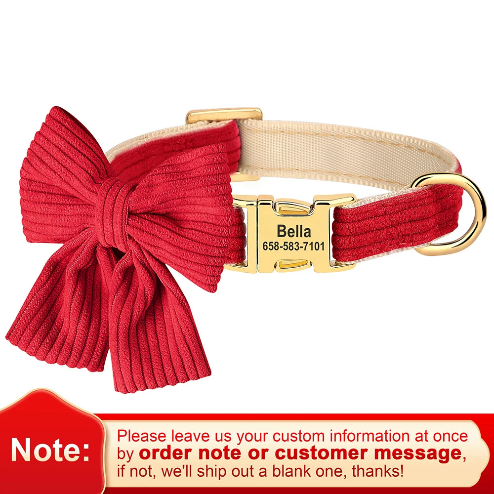 Collier personnalisé pour chien avec grand nœud papillon