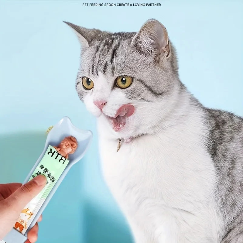 Cuillère à presser pour distributeur de friandises humides à lécher pour chats