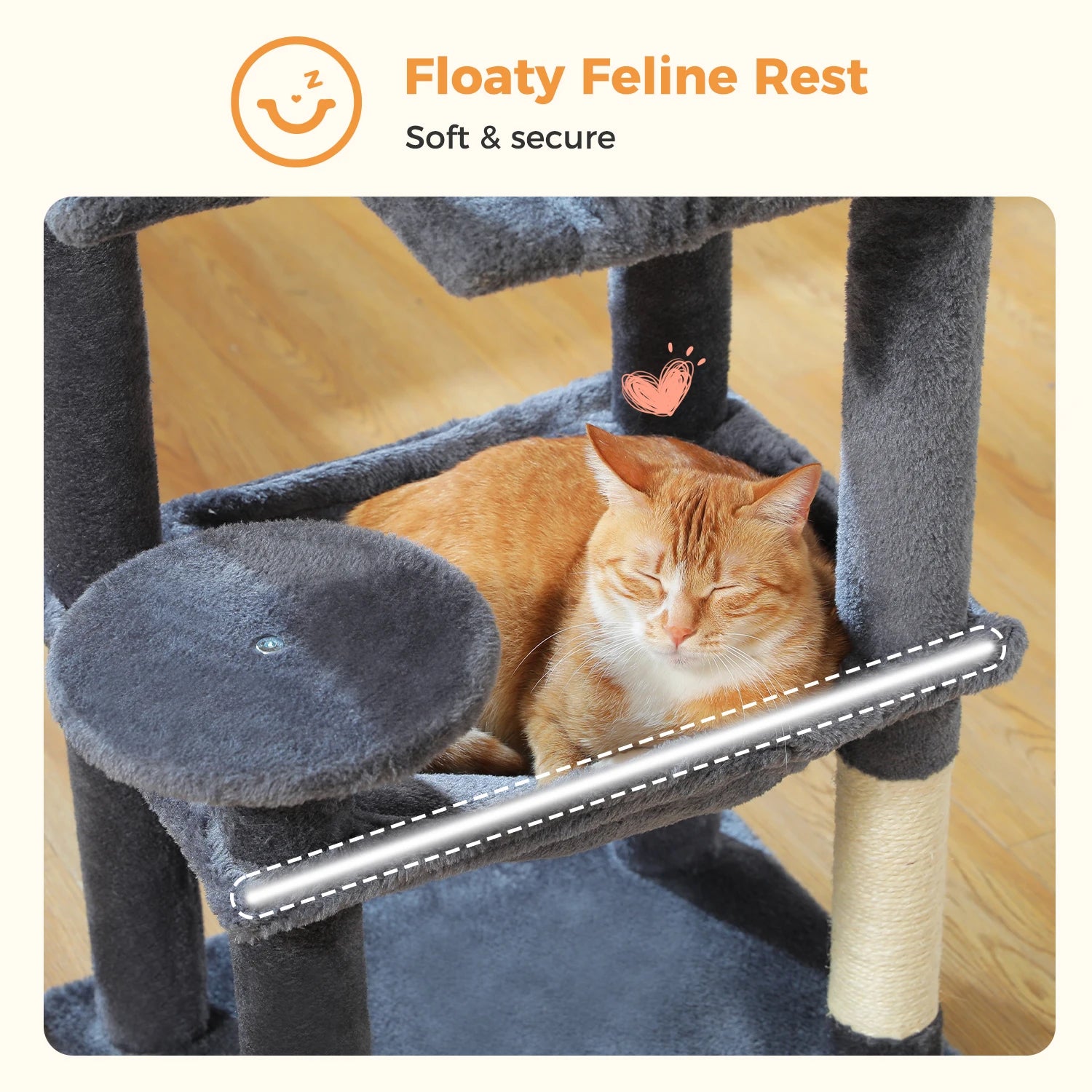 Arbre à chat à plusieurs niveaux avec poteaux à griffer, niche, hamac, griffoir