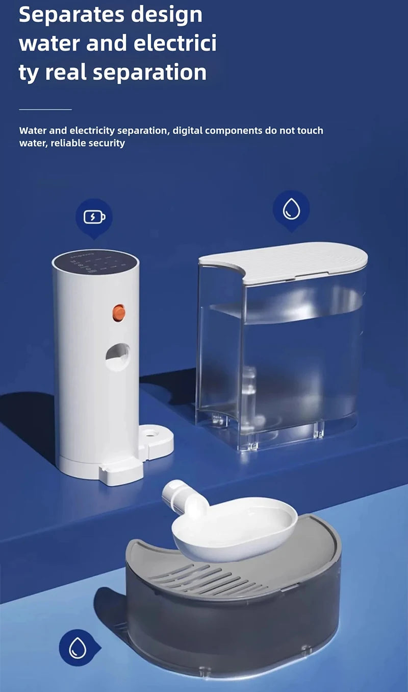 Fontaine à eau avec distributeur d'eau en mouvement, sans fil
