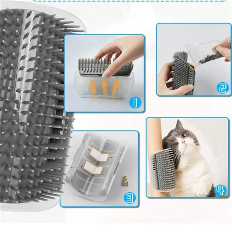 Brosse d'angle pour chat, peigne masseur