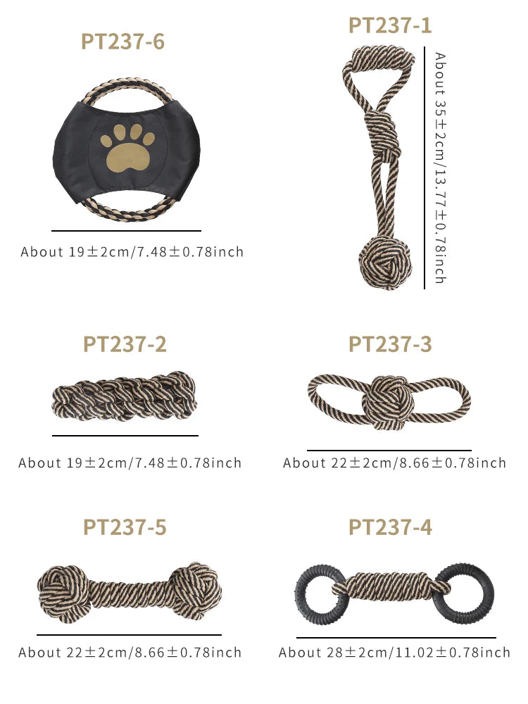 Jouet pour chien en corde de coton, adapté aux chiens de petite et moyenne taille