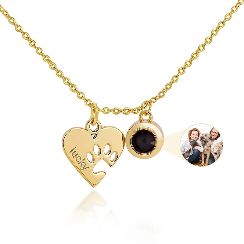 Collier photo personnalisé avec gravure et nom