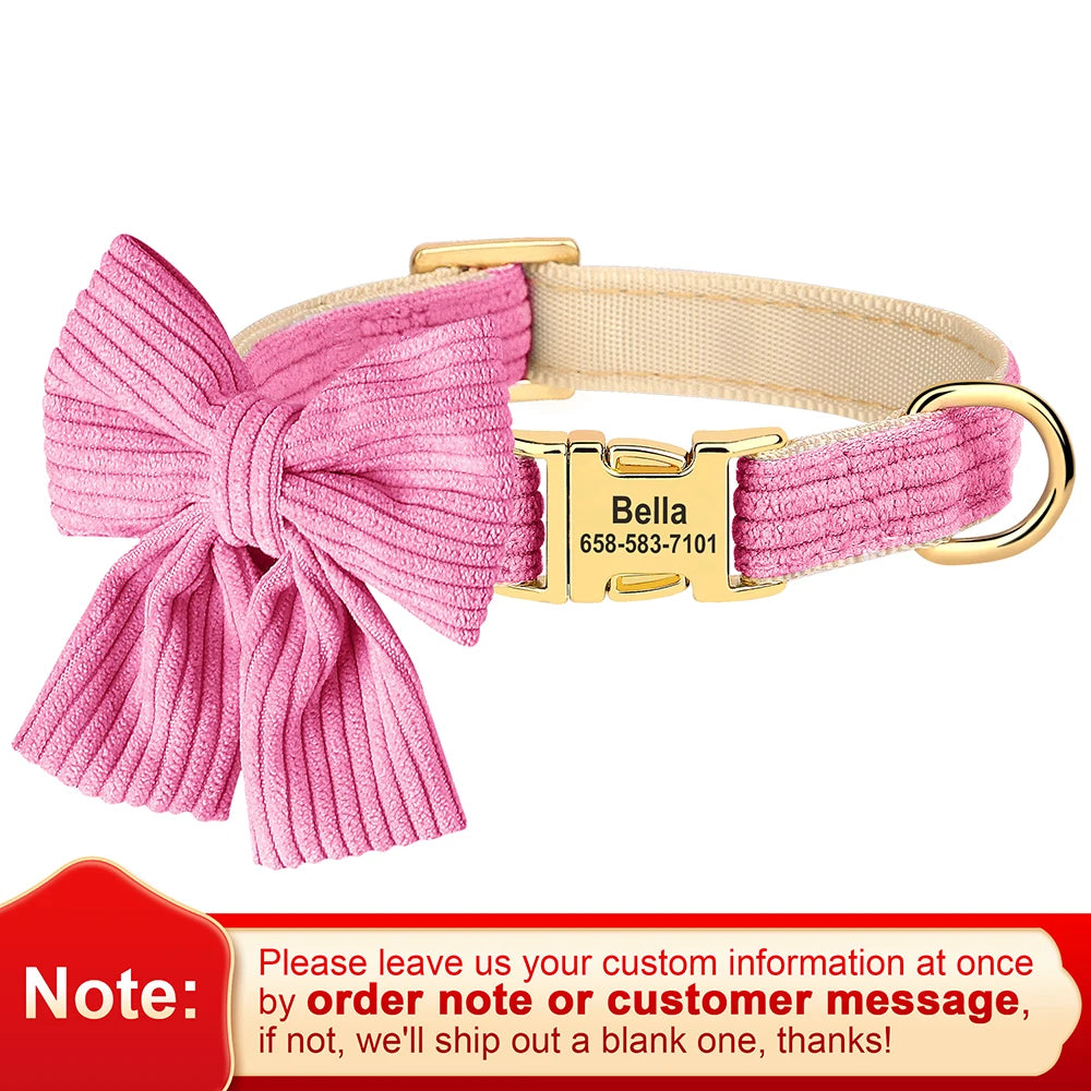 Collier personnalisé pour chien avec grand nœud papillon