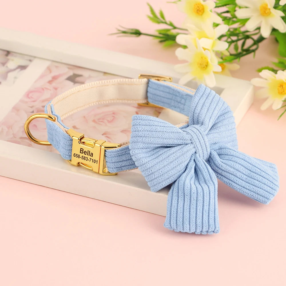 Collier personnalisé pour chien avec grand nœud papillon