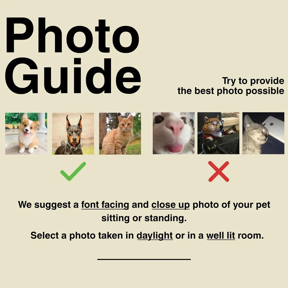 Cadre photo lumineux LED personnalisé en forme de patte de chien