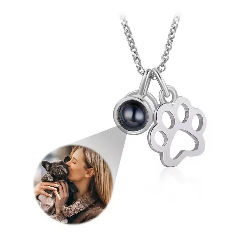 Collier photo personnalisé avec gravure et nom