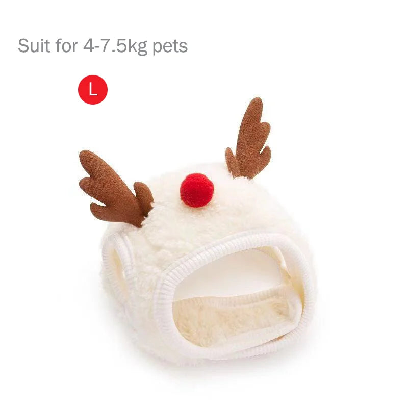 Chapeau de Noël amusant pour chien, bavoir de Père Noël pour animaux de compagnie