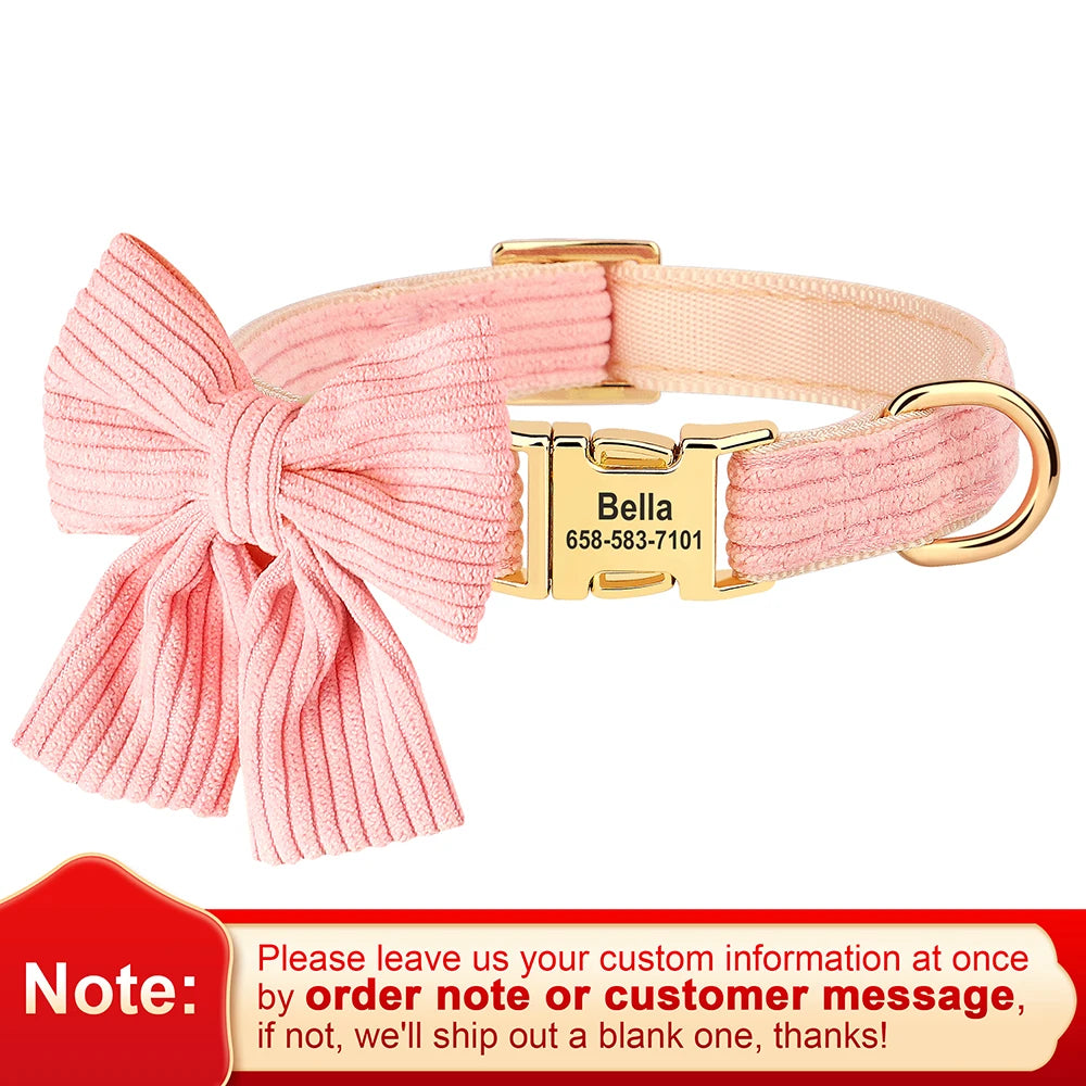 Collier personnalisé pour chien avec grand nœud papillon