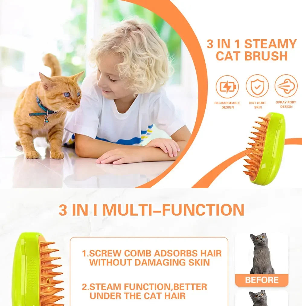 Brosse vapeur pour chat et chien