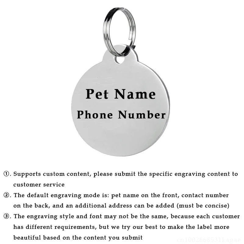Plaque d'identification personnalisée pour chien et chat
