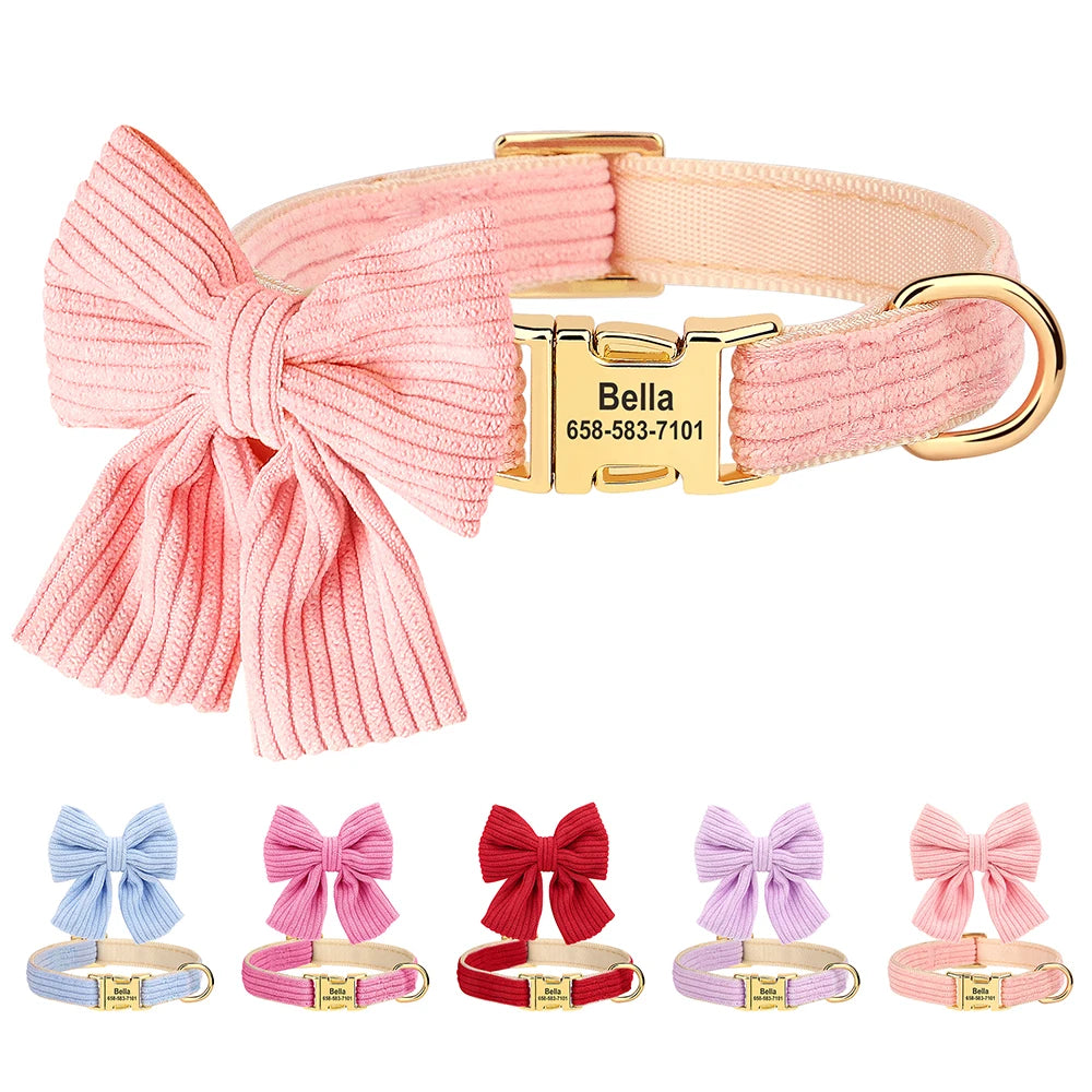 Collier personnalisé pour chien avec grand nœud papillon