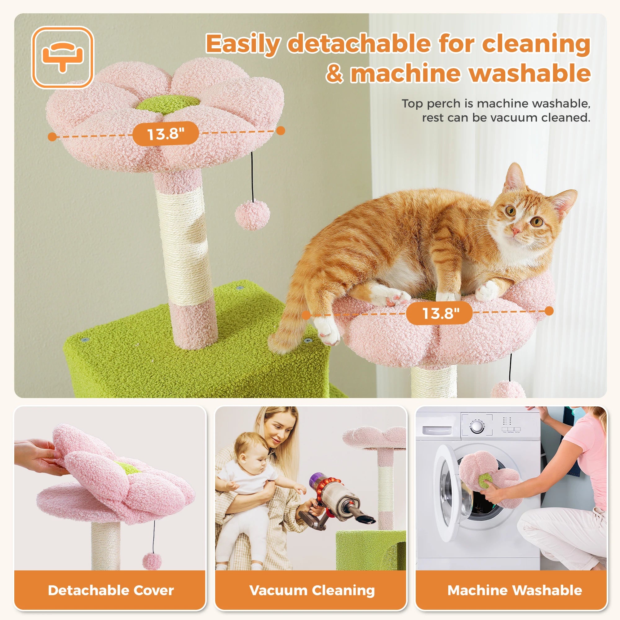 Arbre à chat à plusieurs niveaux avec poteaux à griffer, niche, hamac, griffoir