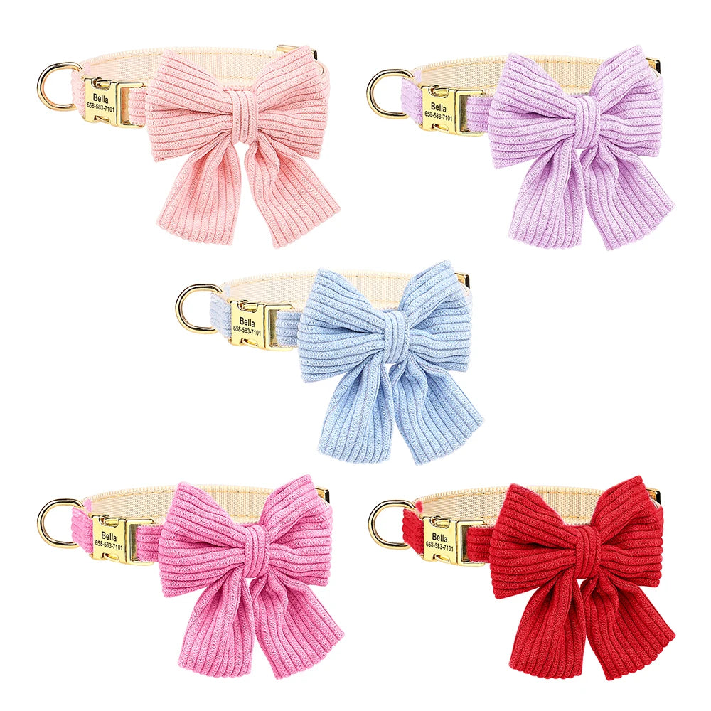 Collier personnalisé pour chien avec grand nœud papillon