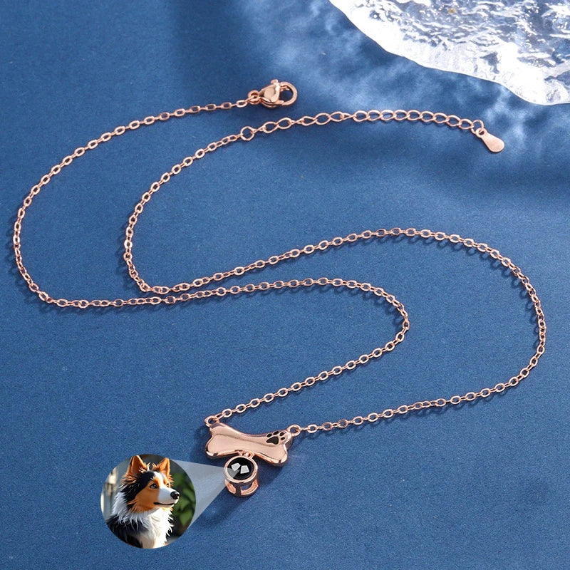 Collier photo personnalisé avec gravure et nom