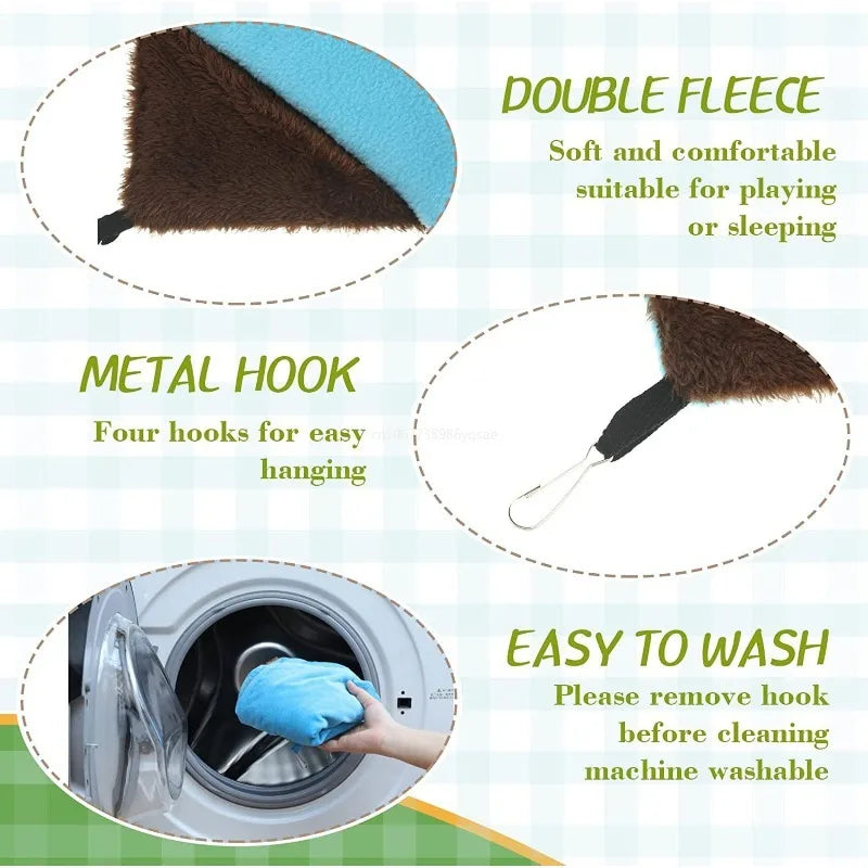 Hamac double couche pour animaux de compagnie, lit-balançoire chaud pour furet hamster, lit-balançoire pour chats et rongeurs, fournitures pour animaux de compagnie