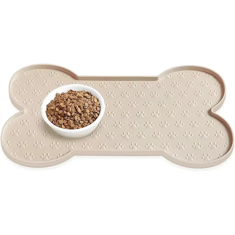Tapis d'alimentation pour chien en silicone antidérapant et épais, imperméable, avec bord surélevé
