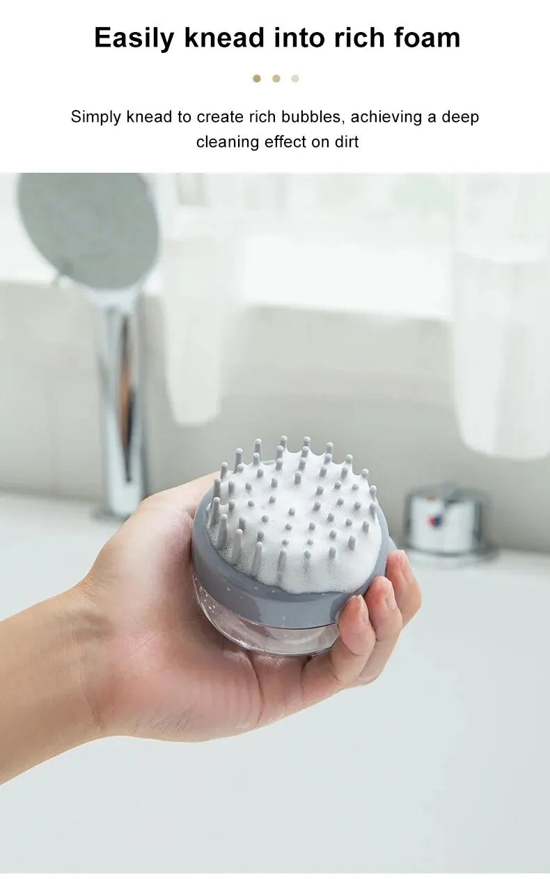 Brosse de bain pour animaux de compagnie (1 pièce) en silicone souple avec distributeur de shampoing et massage doux