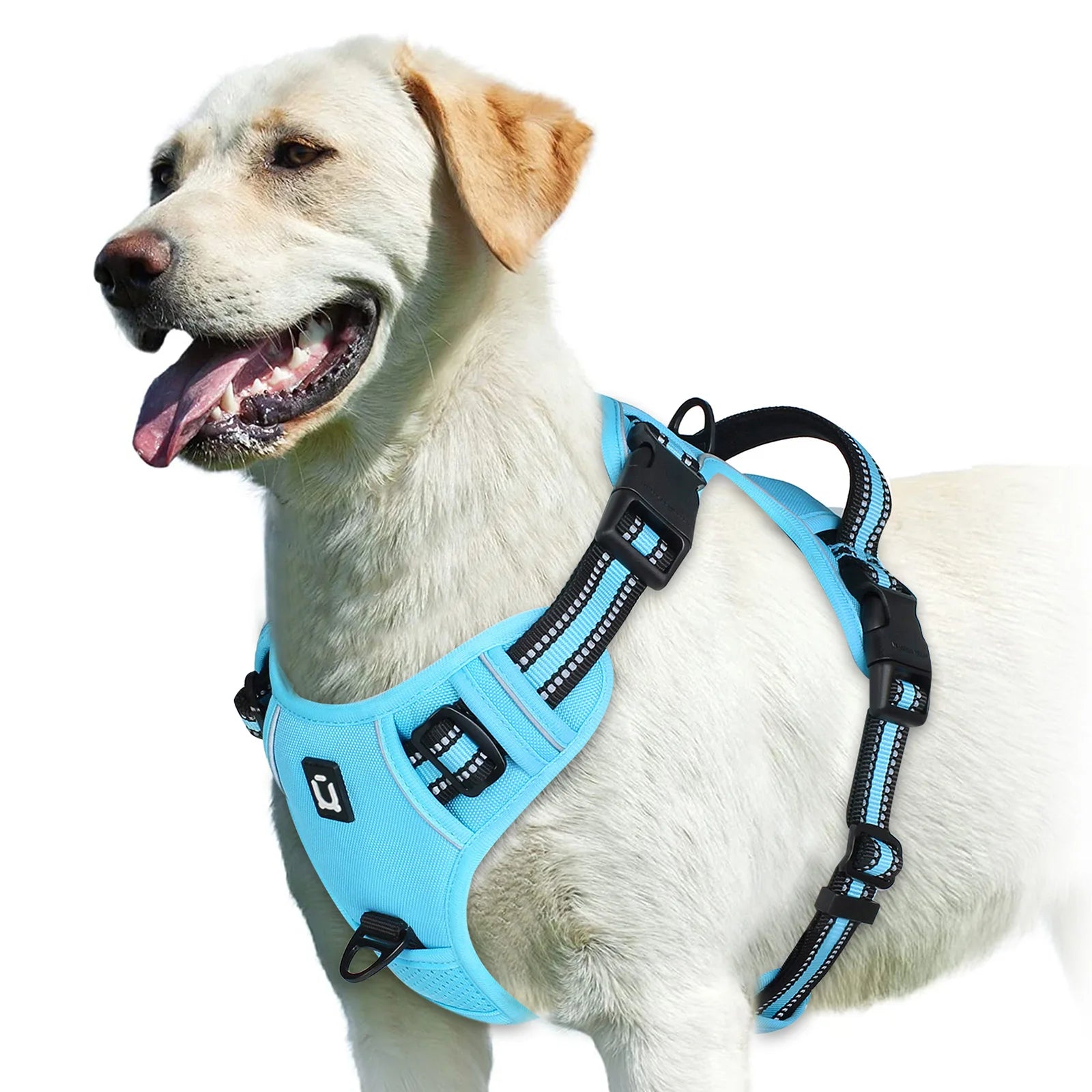 Harnais anti-traction pour chien, gilet rembourré doux et ajustable avec poignée de contrôle facile