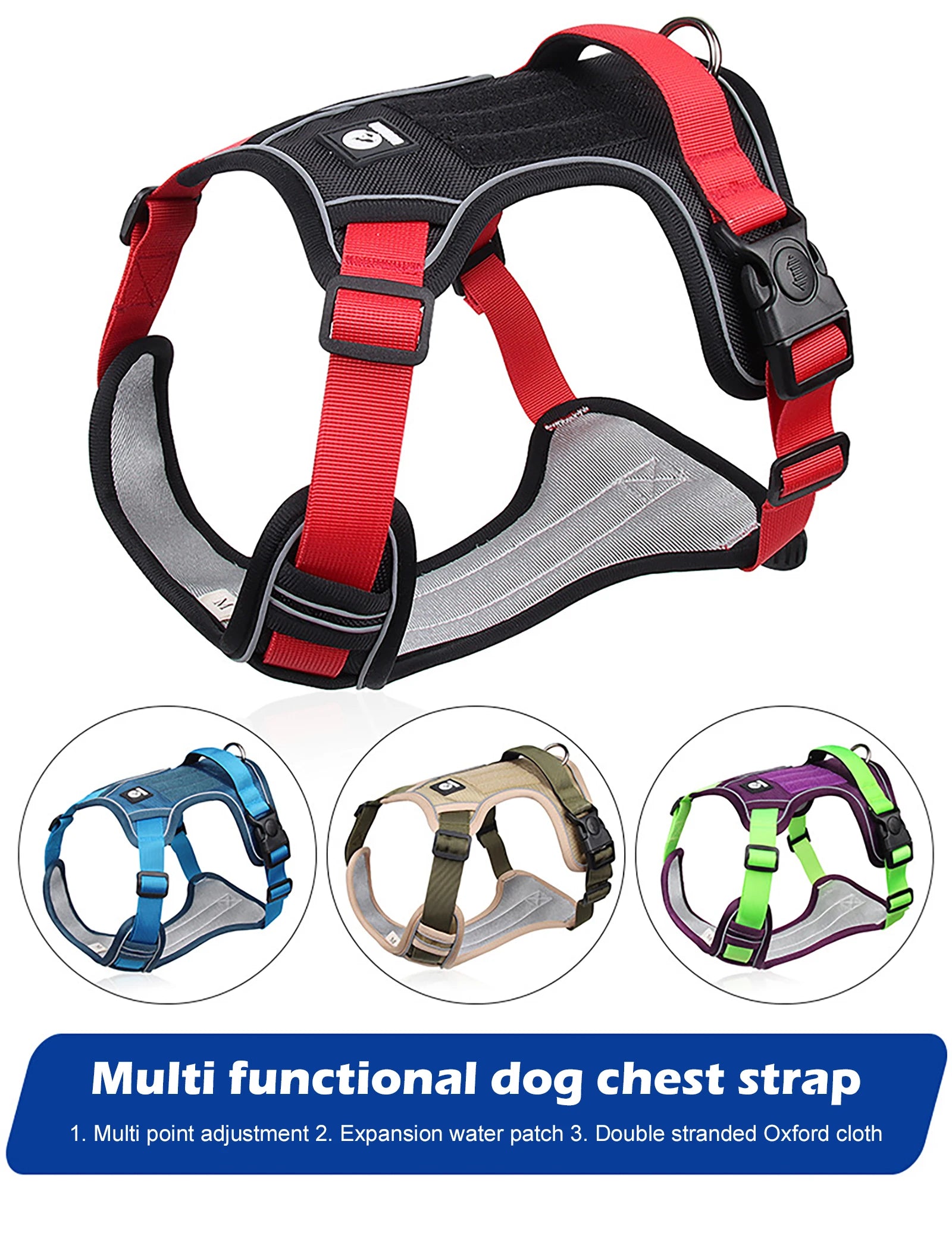 Harnais réfléchissant pour chien, taille moyenne à grande