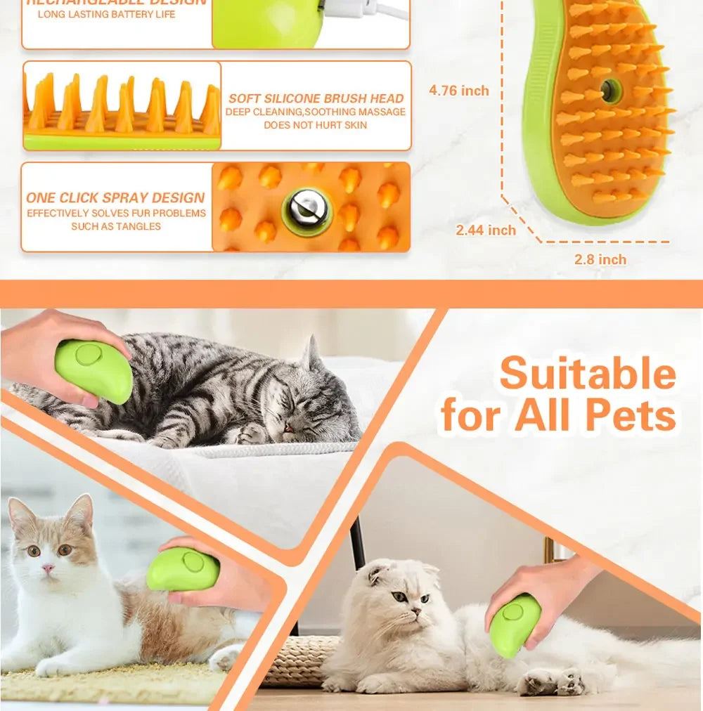 Brosse vapeur pour chat et chien
