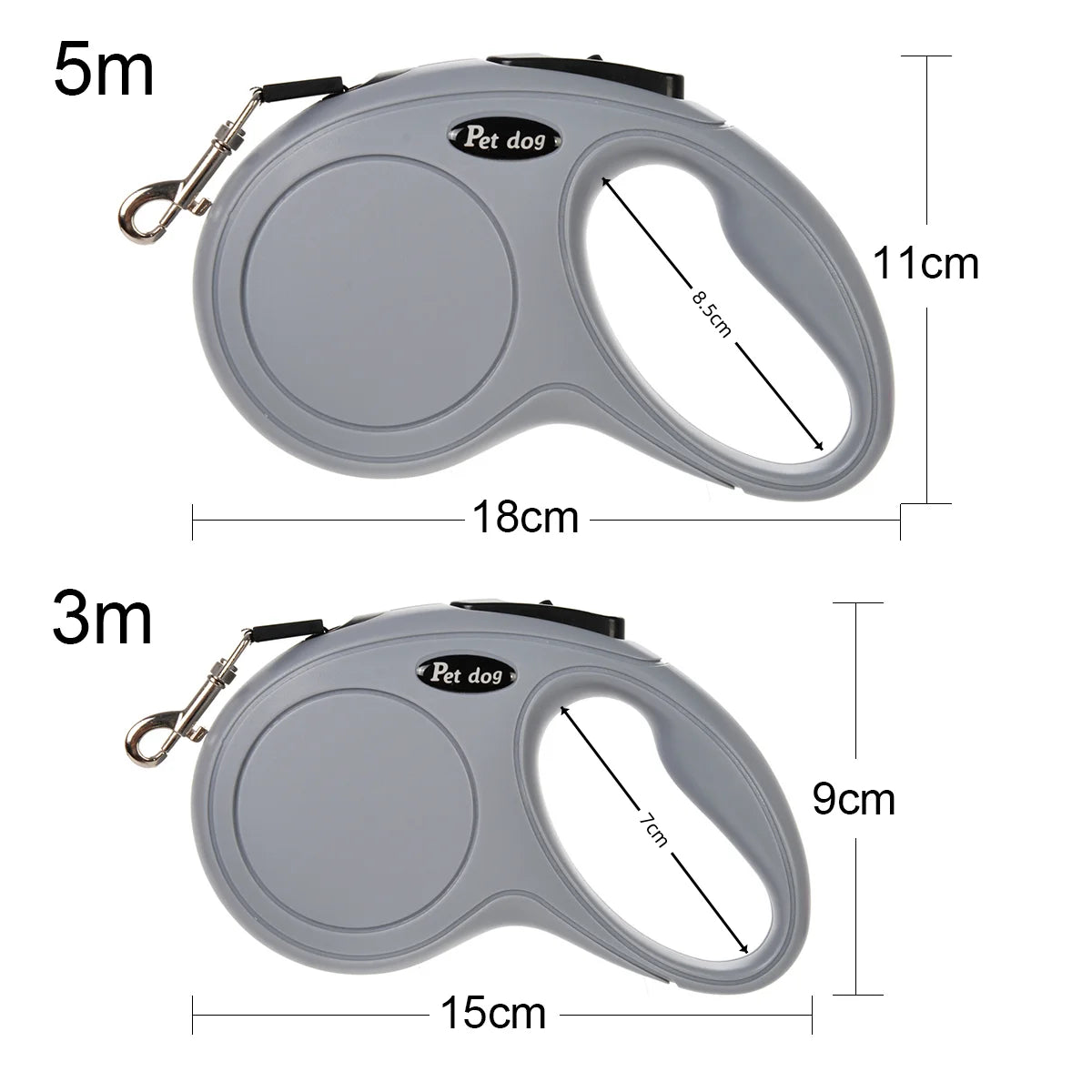 Laisse automatique rétractable pour chiens de petite et moyenne taille