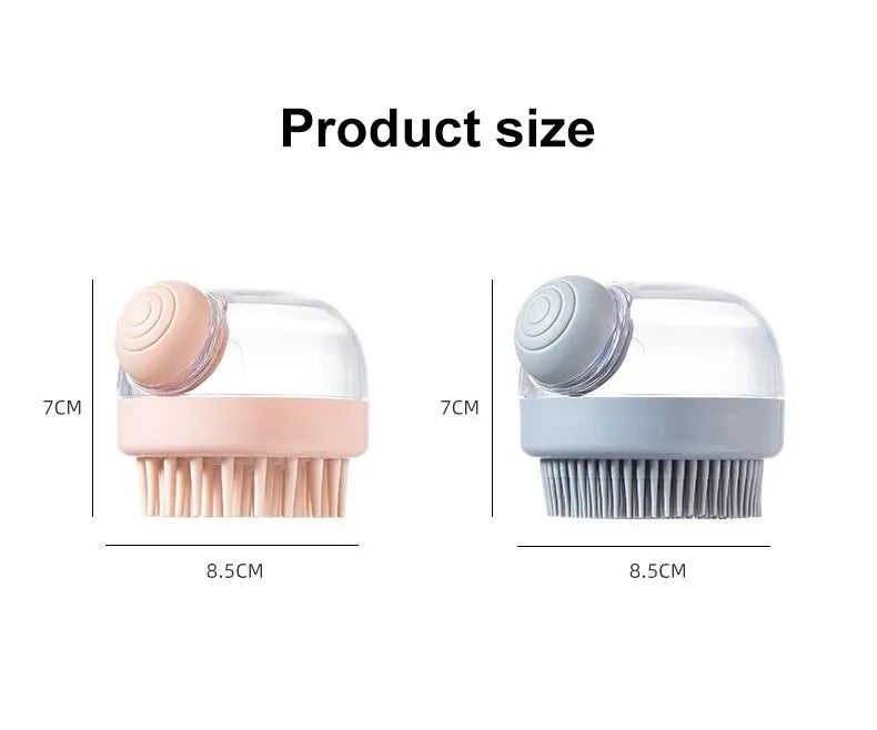 Brosse de bain pour animaux de compagnie (1 pièce) en silicone souple avec distributeur de shampoing et massage doux