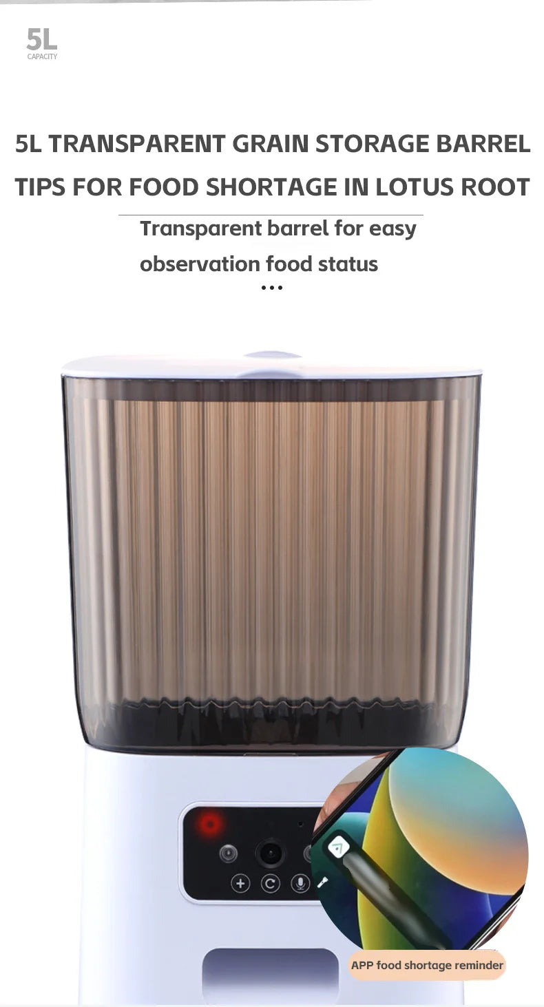 Distributeur automatique de croquettes 5L avec caméra