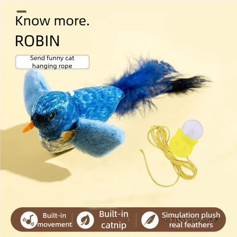 Oiseau interactif électrique en peluche avec gazouillis et ailes battantes