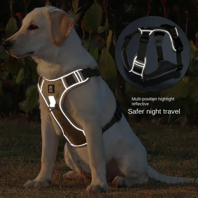 Harnais réfléchissant pour chien, taille moyenne à grande