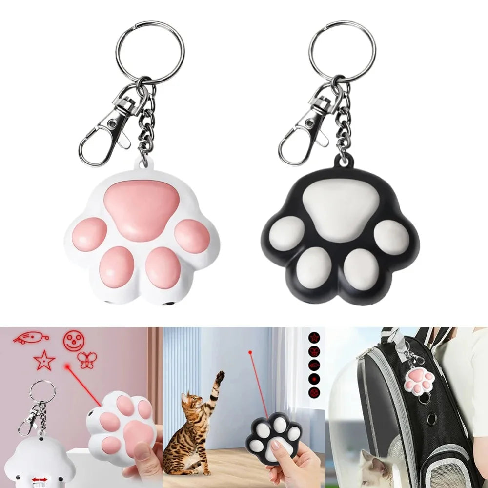 Jouet laser en forme de patte pour chat, rechargeable par USB