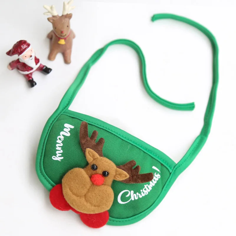 Chapeau de Noël amusant pour chien, bavoir de Père Noël pour animaux de compagnie