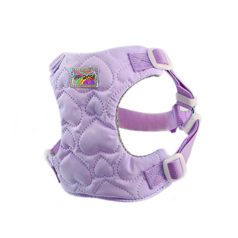 Harnais pour chien de petite et moyenne taille, motif cœur mignon, réglable, doublé en nylon