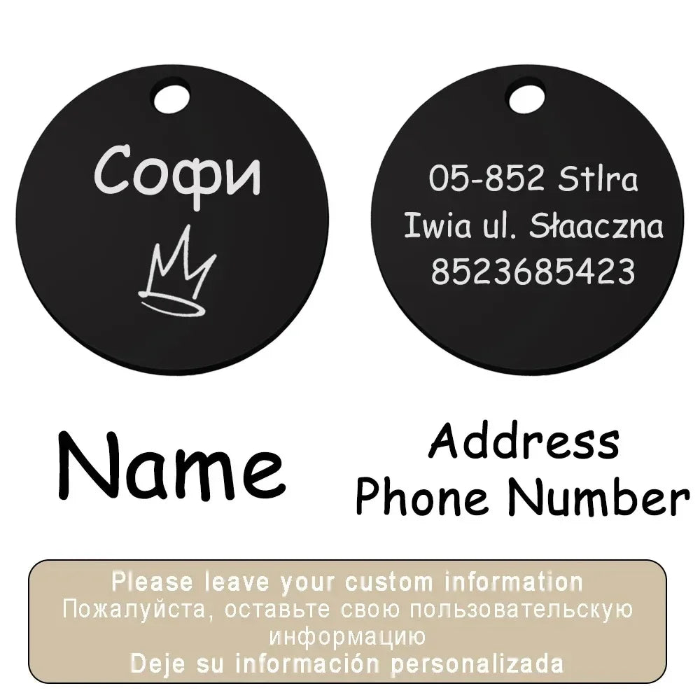 Collier pour animal de compagnie personnalisé avec gravure