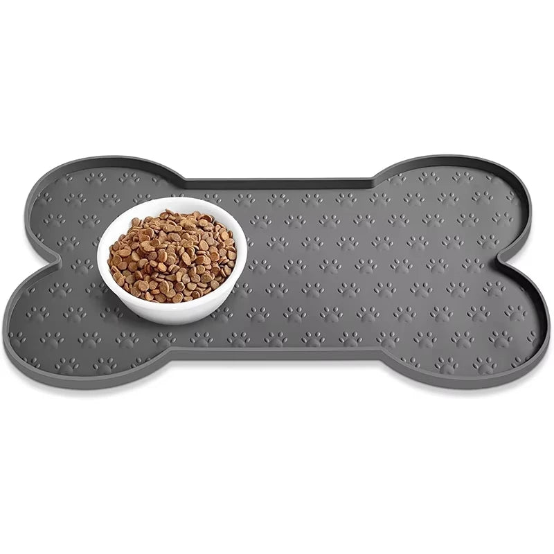 Tapis d'alimentation pour chien en silicone antidérapant et épais, imperméable, avec bord surélevé