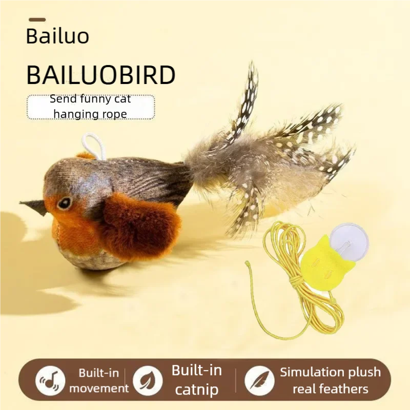 Oiseau interactif électrique en peluche avec gazouillis et ailes battantes