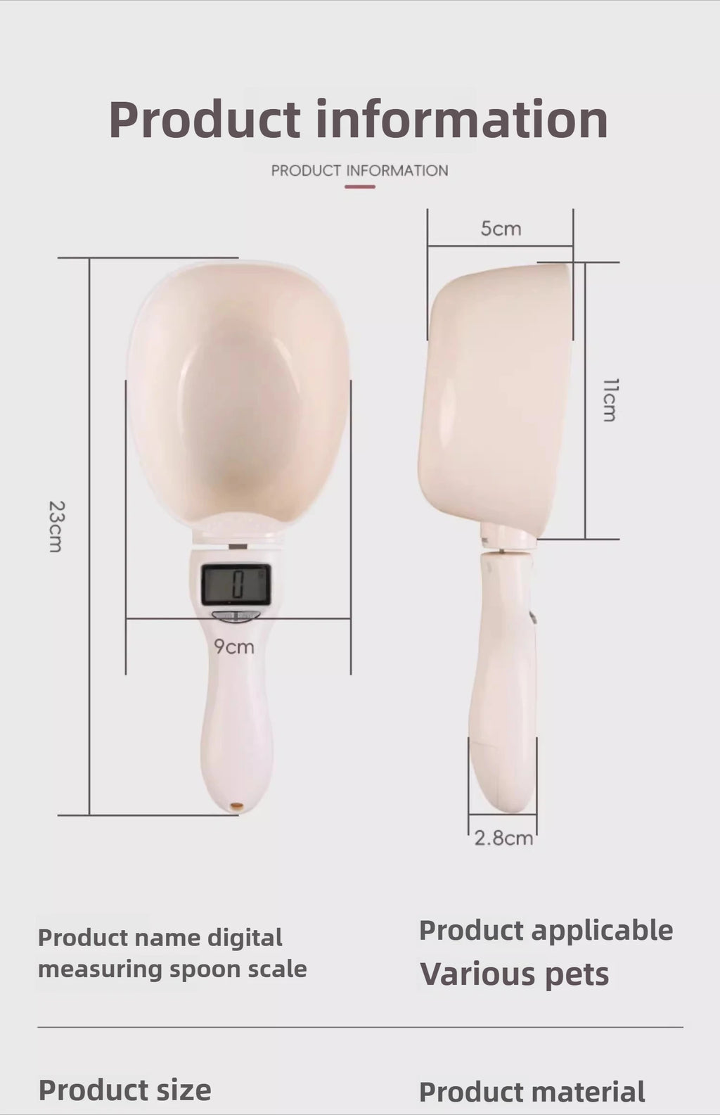 Cuillères doseuses électroniques intelligentes pour croquettes de chat et de chien