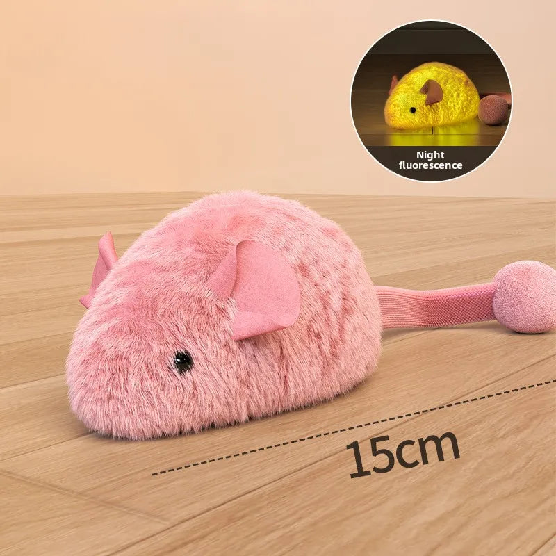 Souris en peluche interactive pour chat