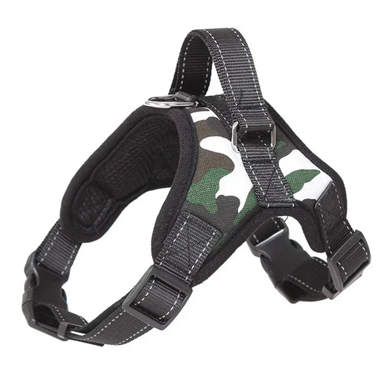 Harnais de selle réfléchissant et réglable pour chien, anti-traction