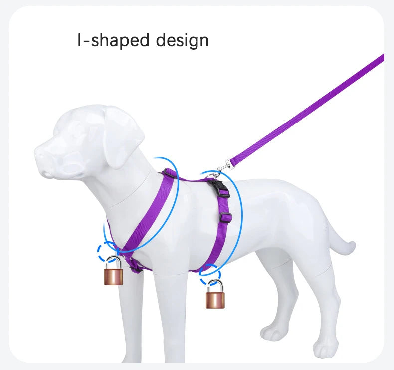 Harnais pour chien ajustable, souple et léger en forme de H, lavable