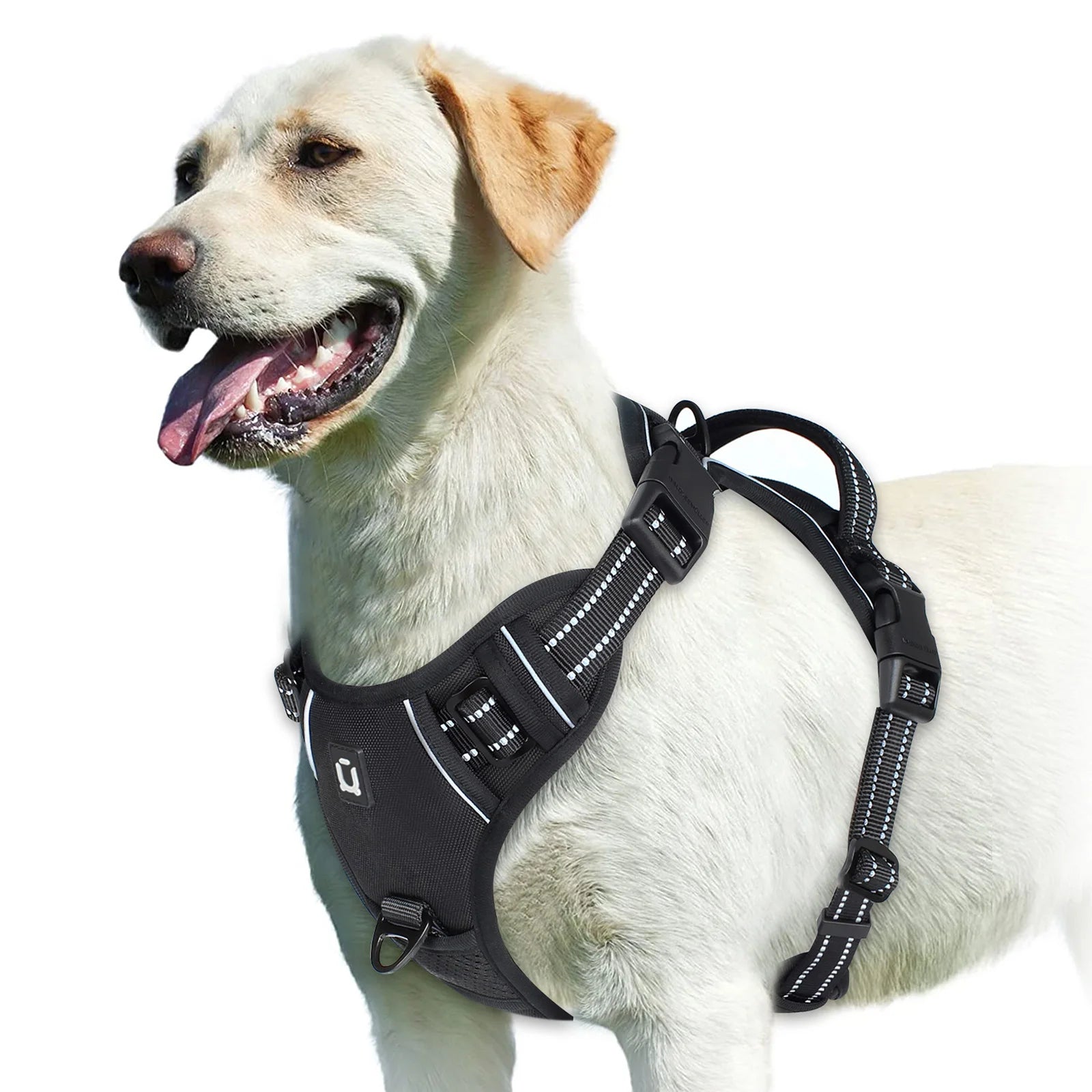 Harnais anti-traction pour chien, gilet rembourré doux et ajustable avec poignée de contrôle facile
