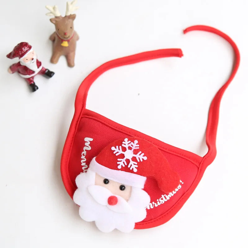 Chapeau de Noël amusant pour chien, bavoir de Père Noël pour animaux de compagnie
